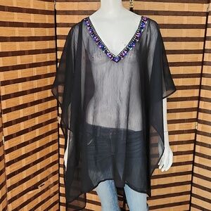 Poncho open swimsuit cover up